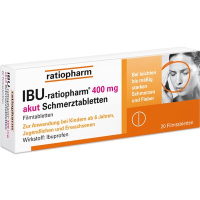 IBU-RATIOPHARM 400 mg akut Schmerztbl.Filmtabl.