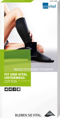 PROVITAL Reisekniestrmpfe Gr.39-42 schwar.Baumw.
